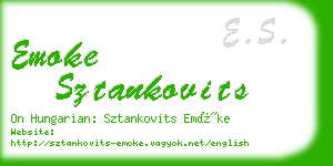 emoke sztankovits business card